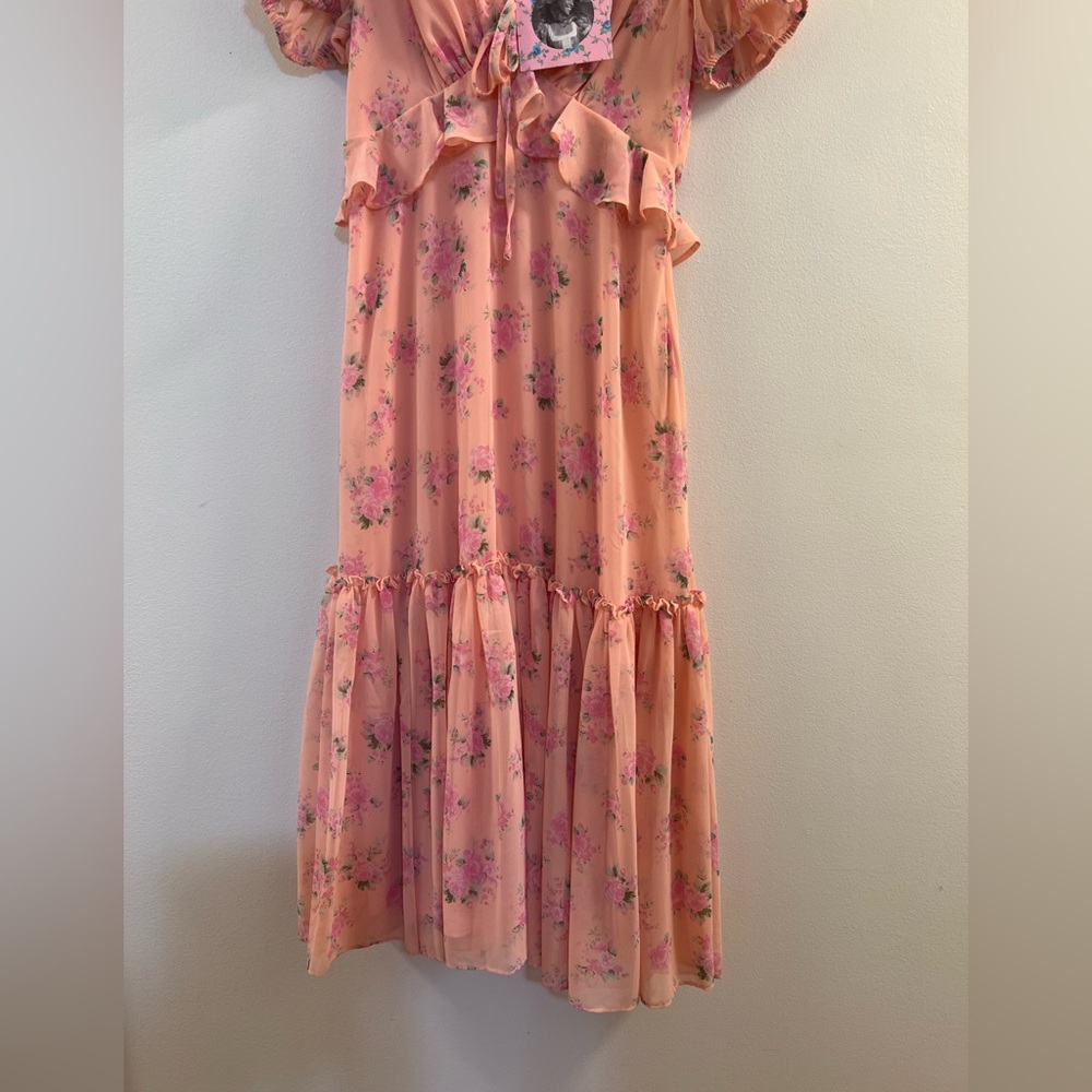 NWT Love Shack Fancy  Fleur Pink Floral Dress Women's Size 4 - Picture 10 of 16